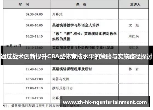 通过战术创新提升CBA整体竞技水平的策略与实施路径探讨 通过战术创新提升CBA整体竞技水平的策略与实施路径探讨